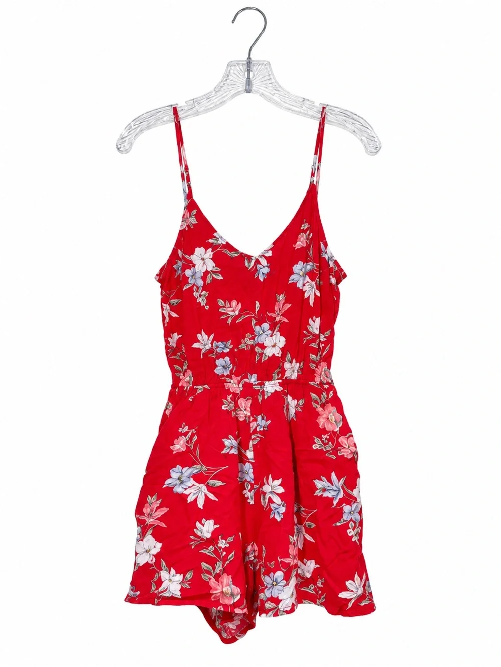 H&M Divided Red Floral Romper Size 2